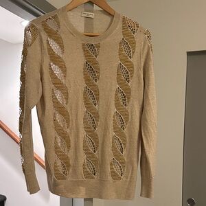 Dries Van Noten Gold Beaded Sweater